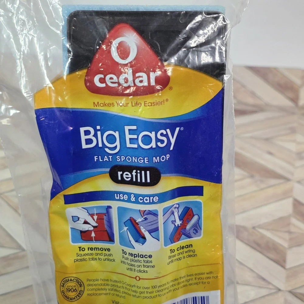 O-Cedar Big Easy Flat Sponge Mop Refill  Discontinued New Sealed